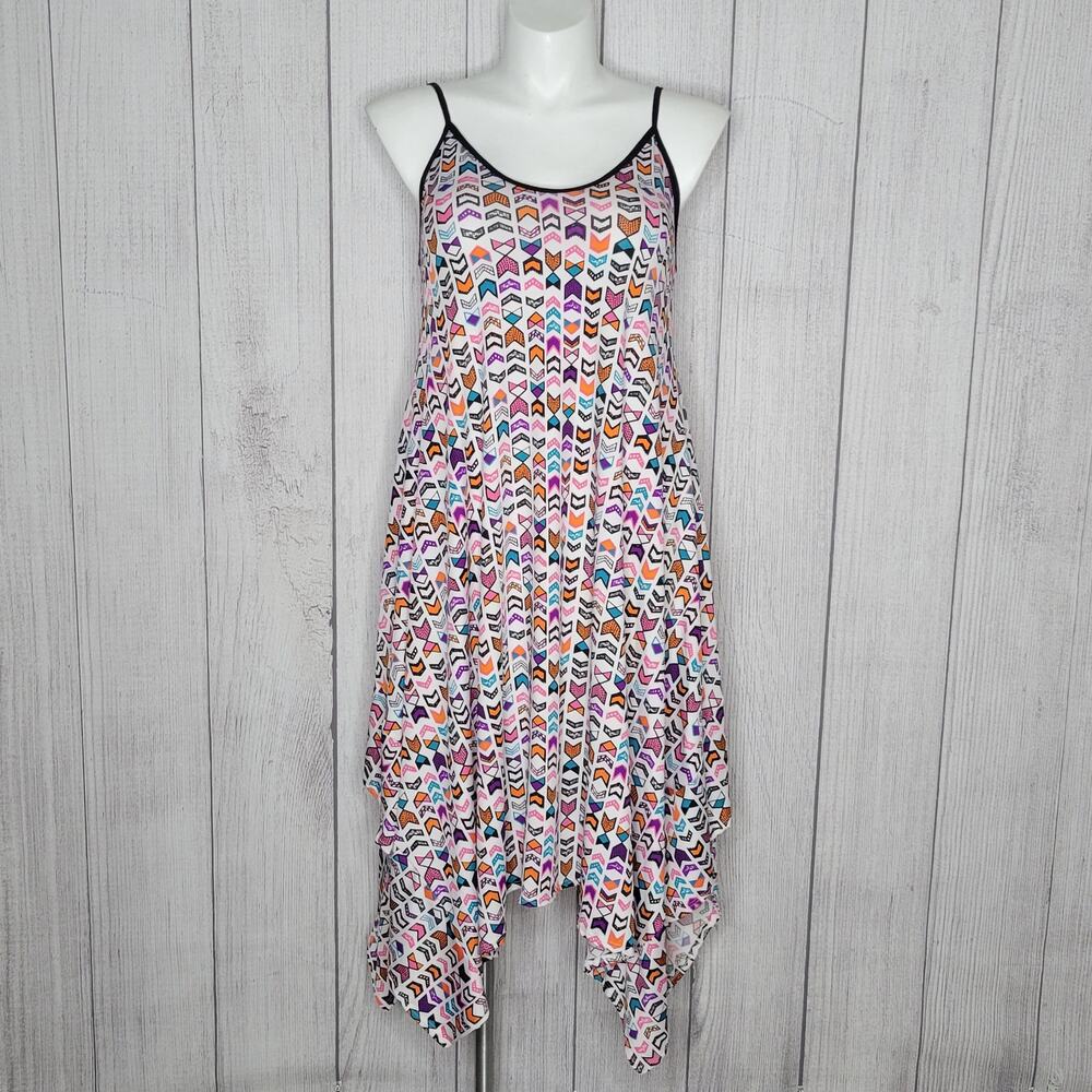 VTG y2k Arrow Print Handkerchief Dress, sz 2X